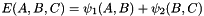 $E(A, B, C) = \psi_1(A, B) + \psi_2(B, C)$